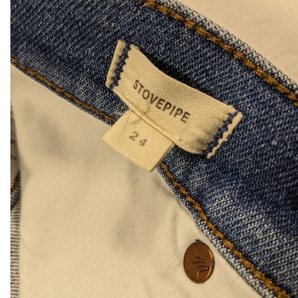 Madewell Jeans Women's Size 24 Stovepipe Fair Trade Stretch Spring crop - Picture 7 of 16